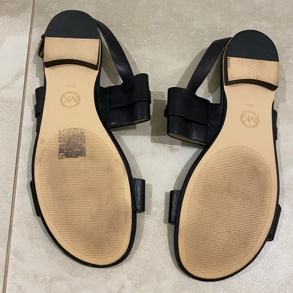 MICHAEL KORS Molly Flat Sandals BLACK Size:9.5 Aus - Picture 3 of 10